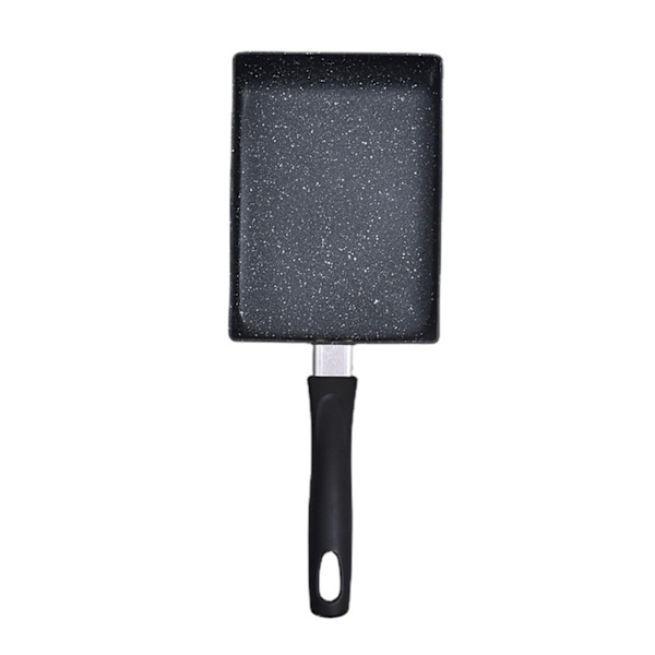 Mini stegepande sort husholdning bærbar japansk stil æg stegepande rektangulær mini omeletpande 13x18cm