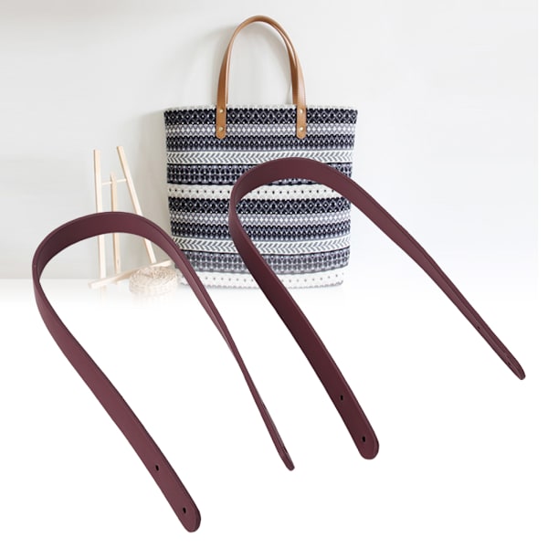 65 cm DIY skinnveskehåndtak med nagler Patchwork bagasjetilbehør for BD207 Vinrød