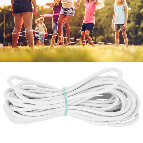 7 mm 10 m/32,8 fot sterk elastisitet rund elastisk tau snor sying DIY tilbehør hvit