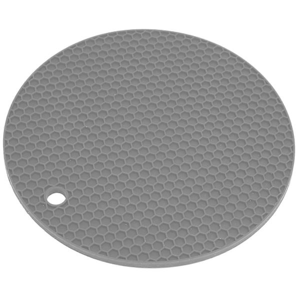 Rund Form Matta Livsmedelsgodkänd Förtjockad Silikon Placemat Isolering Pad Mikrovågsugn Matta Grå