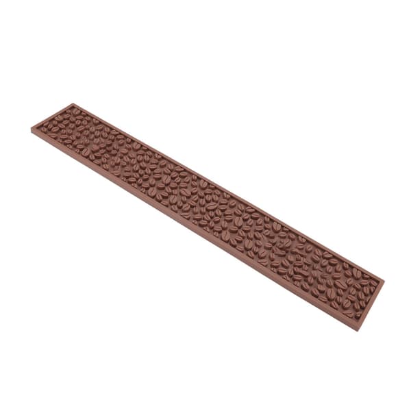 Kaffebarmatte PVC Silikon Sklisikker Rektangulær Varmebestandig Dreneringsmatte Kaffedisk Tilbehør Brun