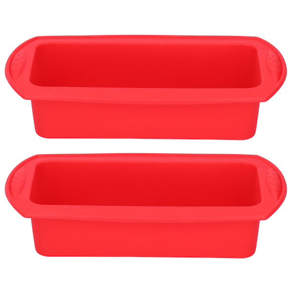 2 st rektangulär silikonform för kakor, brödform, bakverktyg, 2 lb kakformar, tillbehör, röd