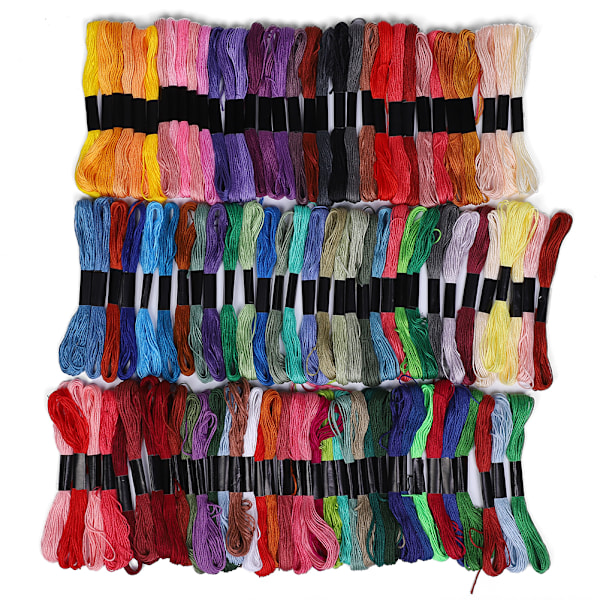 100 farger broderigarn polyester-bomull krysssting tråder DIY syverktøy