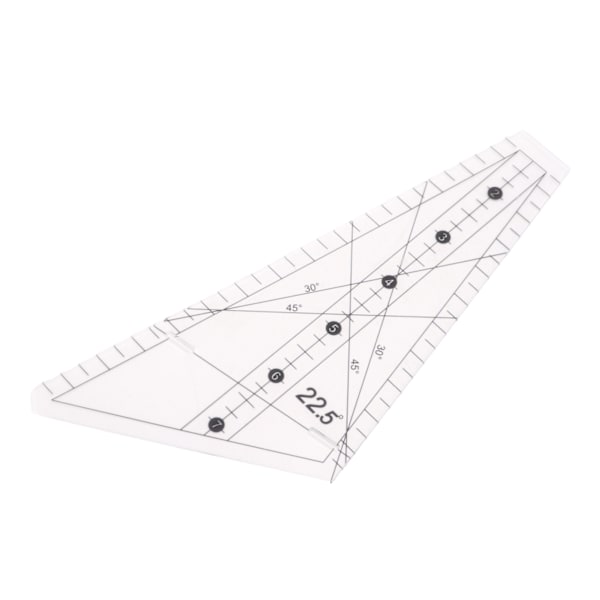 Quiltestang 22,5 grader Slot Design Transparent Plast Skræddersyning Lineal Værktøj til Syning DIY Håndværk12ft