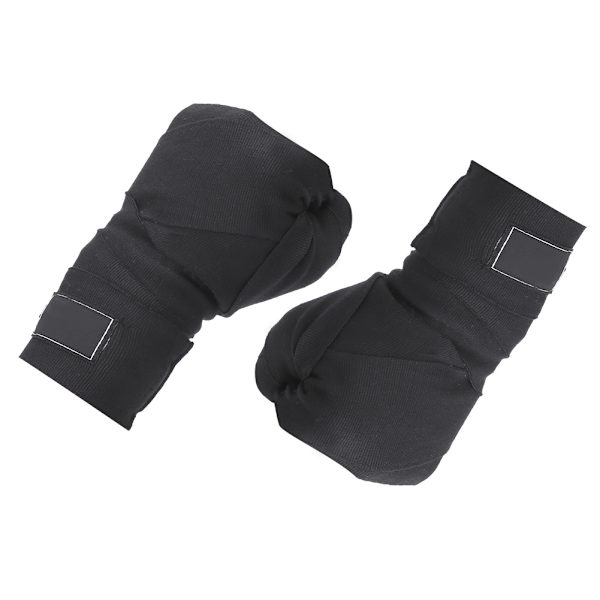 Et par sorte polyurethan 3M bokseviklebandage Fighting Sanda Muay håndbind Sportsstrop Sort elastisk 3m