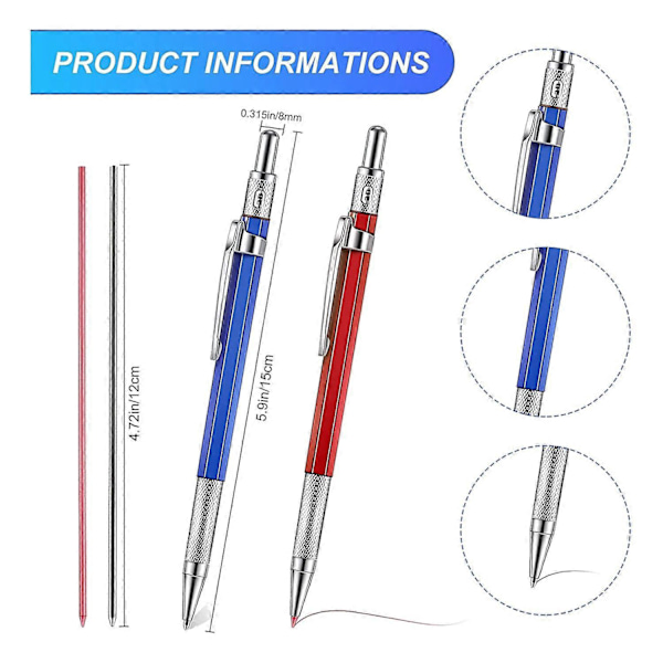 2 st Svetsarpennor med 24 st 2mm Stift Mekanisk Penna