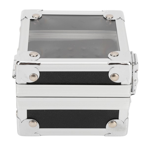 Sømborebits Opbevaringsboks 25 huller Gennemsigtig Clamshell Lock Design Støvtæt sømborebits Desktop Container Sort