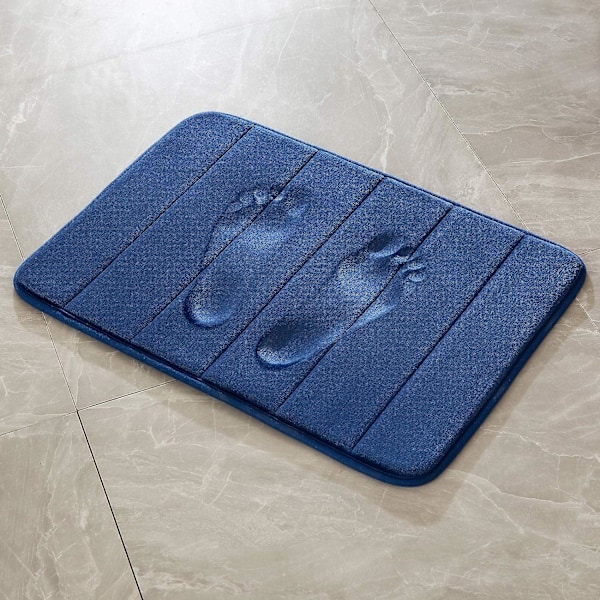 1 Entrématta Badrumsmatta Memory Foam Hydrofilisk Pebble Design Superfin Fiber Halkfri Mjuk för Badrum Badkar Kök 40x60CM Mörkblå