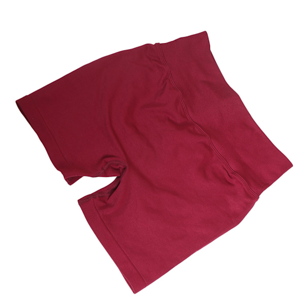 Kvinnor Yoga Shorts Vinröd Hög midja Elastisk Andas Snabbtork Rumplyft Träning Tighta shorts