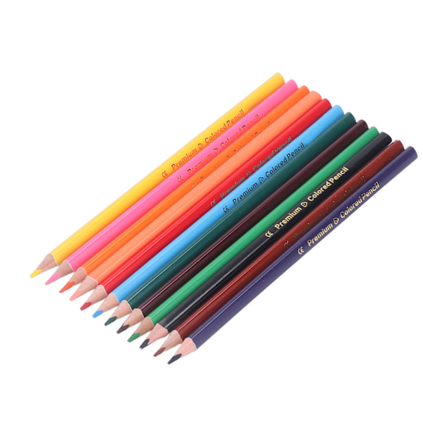 36 fargestifter i 12 farger per pakke med blank dekning, trekantformet penneholder i poppelmateriale