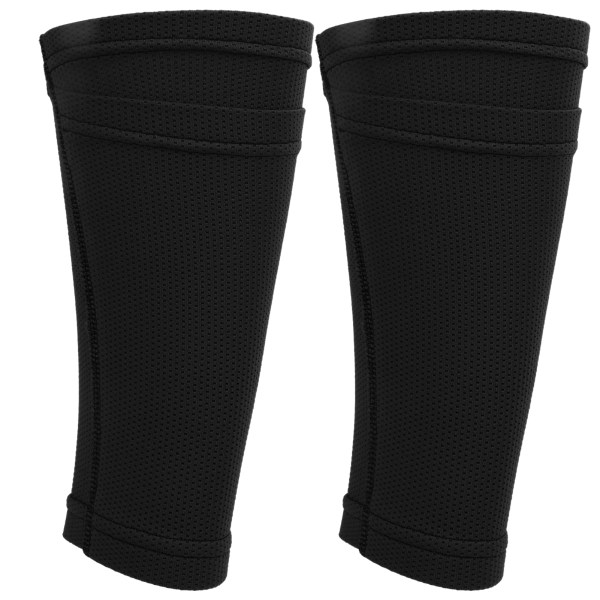 1 par fodbold skinnebensbeskytter sokker dobbelt lag skinnebens ærmer til fodbold træning BlackVoksen / L