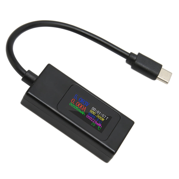 USB Tester Professionel Strøm Spænding Strøm Tid Nøjagtig måling Tovejs USB C Meter 4‑30V 0‑6,5A