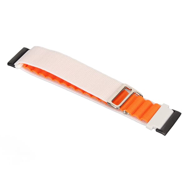Elastisk vevd nylon smartklokkebånd erstatningstilbehør som passer til Fitbit Versa 4 3 Sense 2 Hvit og Oransje