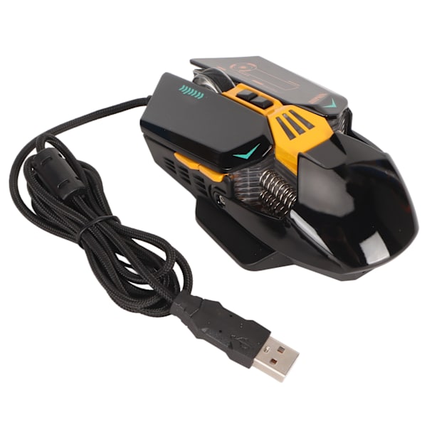 Kablet mus ergonomisk RGB baggrundsbelyst justerbar DPI 7 programmerbare knapper gaming mus til gaming kontor studie sort