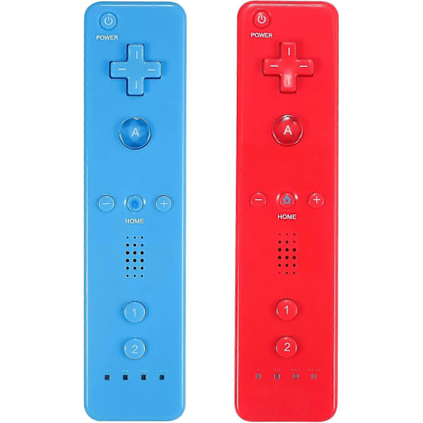 Trådløs fjernkontroll for Wii U - 2 pakker rød og blå