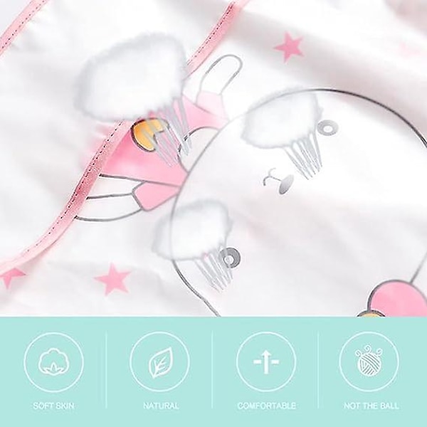 Babyförkläde för Matning, Haklappar, 2-pack Vattentäta Långärmade Babyhaklappar med Fickfångare, Rengöringsbart Förkläde för 2-4 År Gamla Bebisar, Blå och Grön