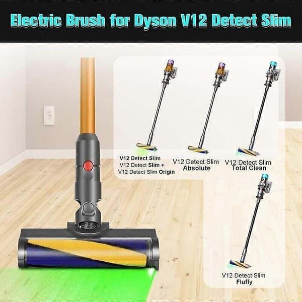 Børste til Dyson V12 Detect Slim Rullebørstehoved til Dyson Støvsugertilbehør Reservedele med LED-lys Turbobørsterens til hårde gulve