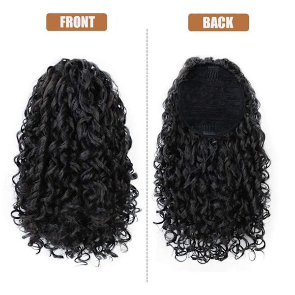 Curly Hestehale Extension Hestehale med snøring for svarte kvinner Syntetisk Curly Hestehale med snøring for kvinner