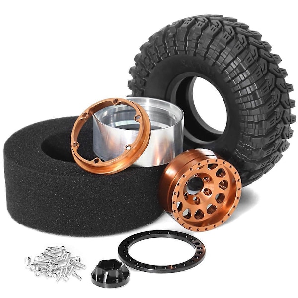 Hjuldekk for FCX10 Axial SCX10 Pro SCX10 UTB18 TRX4 Sølv
