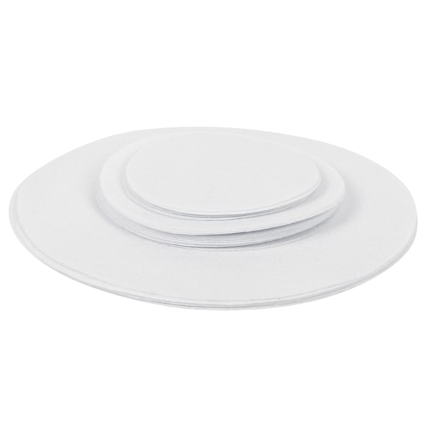 Filtbeskyttelse for tallerkener Anti-friksjons oppbevaringsseparator Isolasjonsmatte Matplate Porselensdeler (Hvit 24PCS)