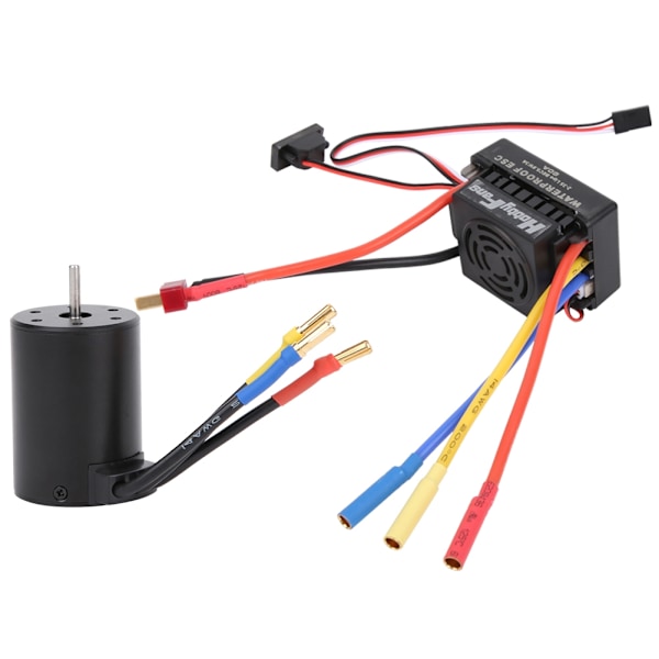 Vanntett børsteløs motor 4P 3650 3100KV T hannkontakt med 60A børsteløs ESC-sett for 1/10 RC-bil