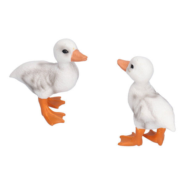2 stk. Simulert Andeleke Leke Viltgårdsfugl Dyremodell Liten Hvit And Ornamental