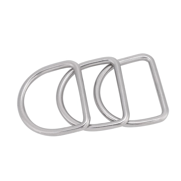 3 stk rustfritt stål D-ring for vektbelte webbing klatring dykking tilbehør (L)