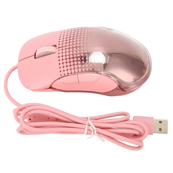 Kablet USB Gaming Mus Dazzling Jenter Søt Rosa Mekanisk Datamus for Hjemmekontor