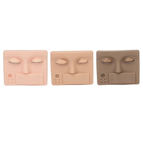 3 STK Mannequin Hode Multifunksjonell Vippe Avtakbare Øyelokk Trening Mannequin Hode Øyenvippe Forlengelse Nybegynnere