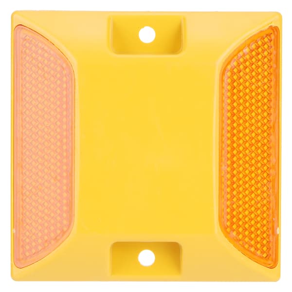 6 stk. doble gule plastveireflekser, veimerker for gatebelegg