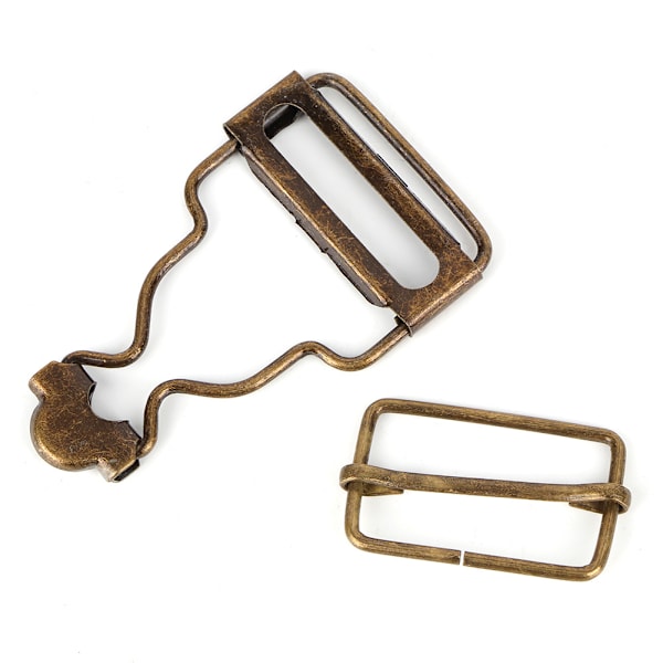 10 st/ set Metall Justerbar rem Spännen Knapp för Haklapp Byxor Jeans Barnkläder 2,7 cm (Brons)