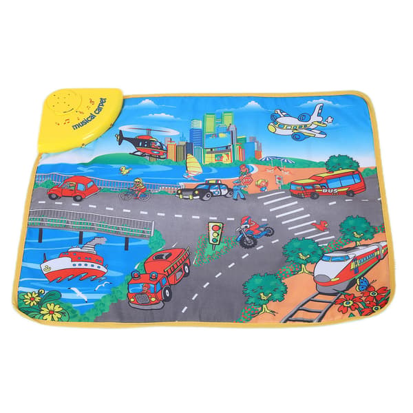 Legetæppe til børn med køretøjer 49 x 59 cm Elektrisk lyd Transport Læringstæppe