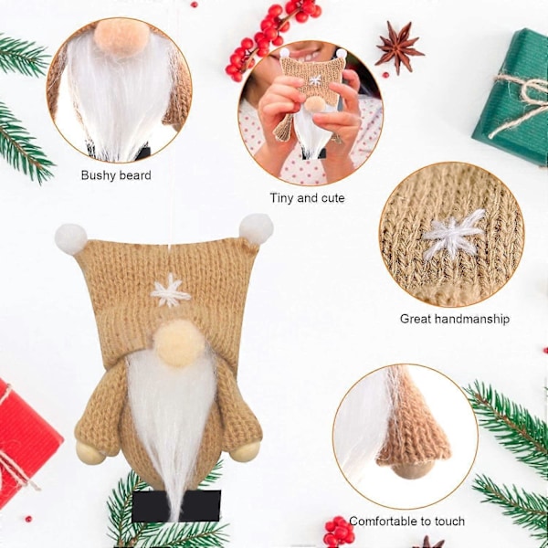 Julegnome Dekorationer, Svenske Gnome Ornamenter, Udstoppede Gnomer til Julehjemmeindretning, Skandinavisk Julemand Gnome Juletræ Hængende, Chris
