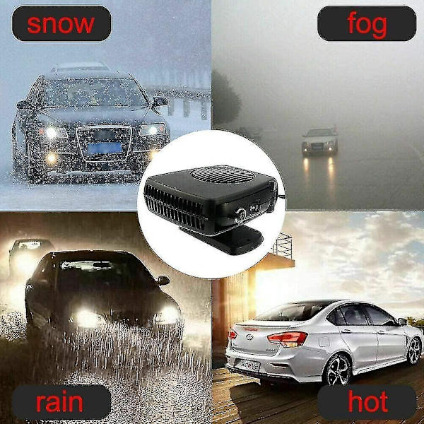 Kannettava autonlämmitin - 12V 200W, hiljainen, sulattaa tuulilasin, lämmittimen sulatus