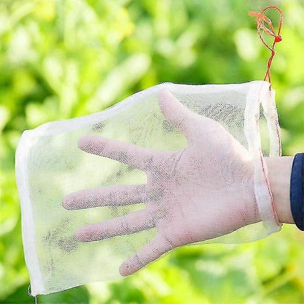 Nylon Snørelukning Netpose til Beskyttelse af Haveplanter mod Insekter og Fugle Hvid20STK 25*35CM