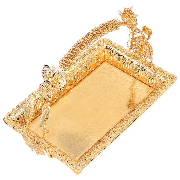Kaffe serveringsbakke vintage stil guld farve robust zinklegering elegant metal serveringsbakke til hjem bar cafe