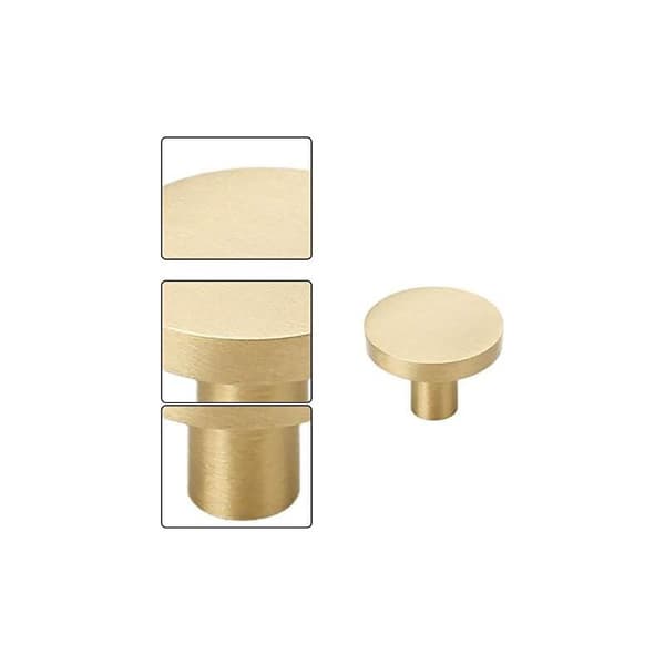 Brushed Brass Knobs, Gold Dresser Drawer Knobs for Cabinets, Hallways, Bathrooms, and Kitchens, 10-Pack (30mm Mushroom) Yellow