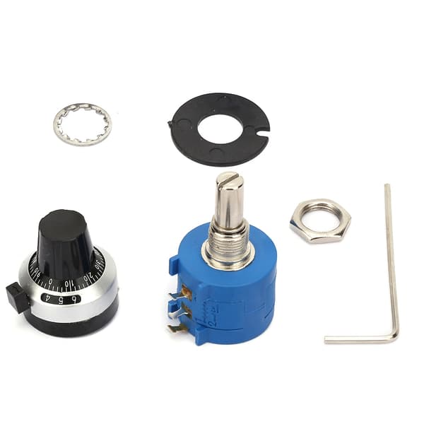 3590S-2-501L 2W Trådviklet 500ohm Justerbar Variabel Motstand Knott Roterende Potensiometer Kit