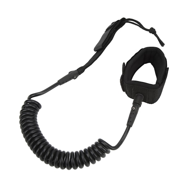 Surfboard Leash Hög elasticitet TPU Svart Justerbar Spiralformad Surfing Benrem för Paddleboards Longboards 7ft/2.13m