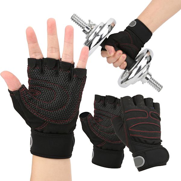 Unisex Fitness Anti Skid Halvfingerhandskar för utomhussport Cykelcykling Tyngdlyftningspass
