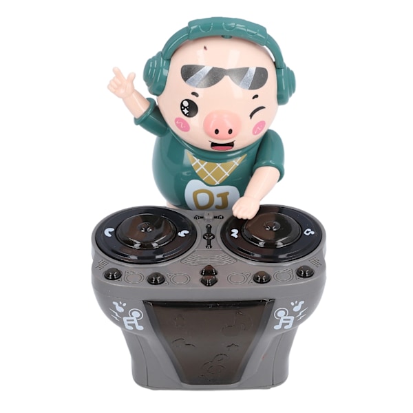 Electronic Dancing Piglet Toy DJ Style Automatic Rotating Disc Light Music Kids Animal Interactive Toy