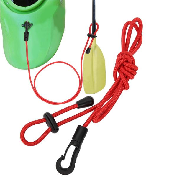 Bærbar udendørs nylon-elastisk paddle-snor til kano-kajak fiskestang (rød)