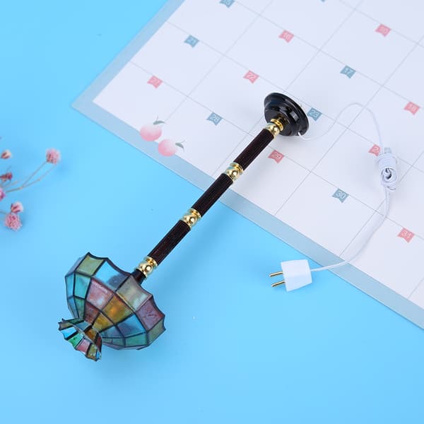 1:12 Miniature Dukkehus Tilbehør Gulvlampe LED Lys Møbel Legetøj