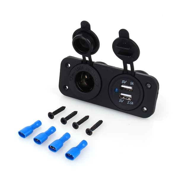 Dobbel USB Bil Auto Sigarettenner Uttak Splitter 12V Lader Strømadapter Uttak