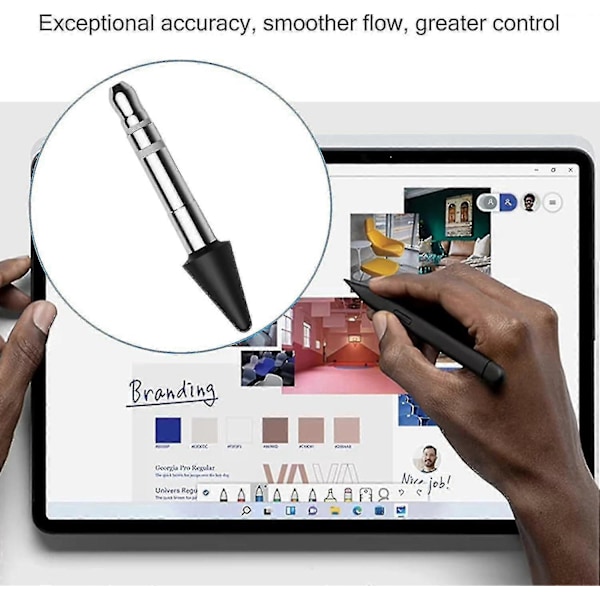 Erstatningsspids/nib til Microsoft Surface Slim Pen 2 - 1 stk., Sort - Slim Pen 2 Erstatningsspids/nib Zekai