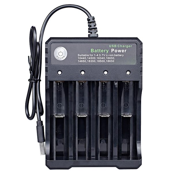 18650-akkulaturi 4-paikkainen älykäs laturi automaattisella LED-näytöllä Liion-akkulaturi
