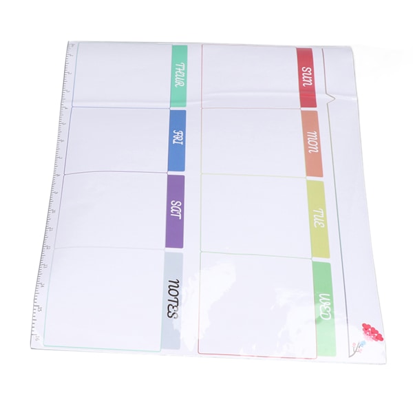 Ugentlig tør-slet tavle 16,5x11,8in ugentlig plan whiteboardsticker med viskelæder til køleskabsplanlæggere