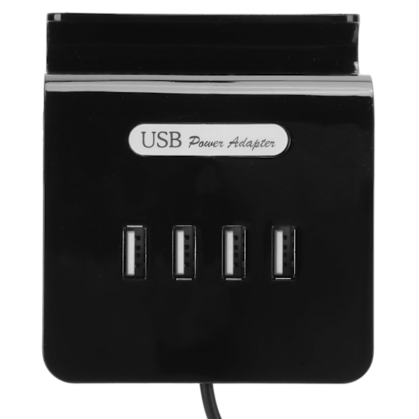 4-porttinen USB-keskitinjakaja virtalähde puhelintelineellä Android/IOS-matkapuhelimelle, kannettavalle tietokoneelle, musta