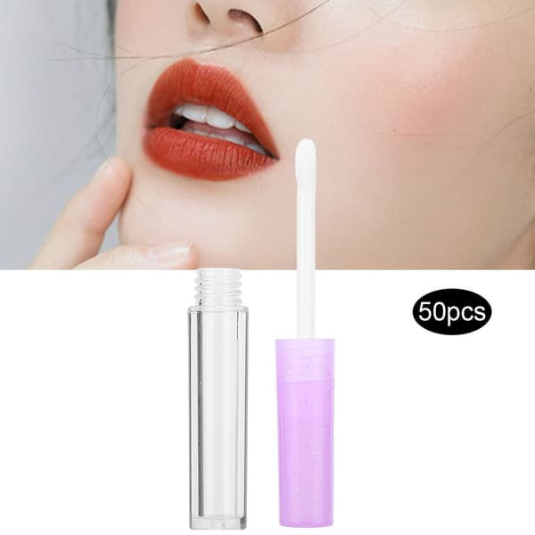 50 stk 1,3 ml Mini Lipgloss-tuber Leppestift DIY Lipglossbeholder Tomme flasker Lilla
