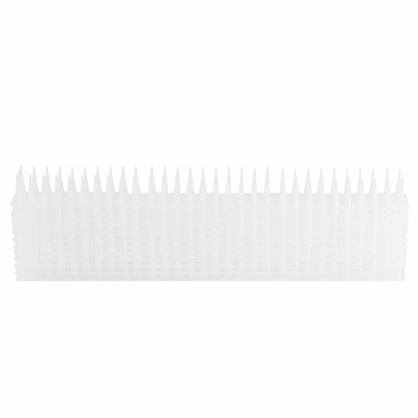 12 st Utomhusplast Anti Bird Spike Strips Repellent Defender för staket Väggtak Vit